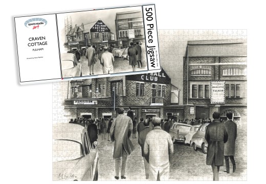 Fulham FC Craven Cottage 'Going to the Match' Study 2 Stadium Art Jigsaw Puzzle